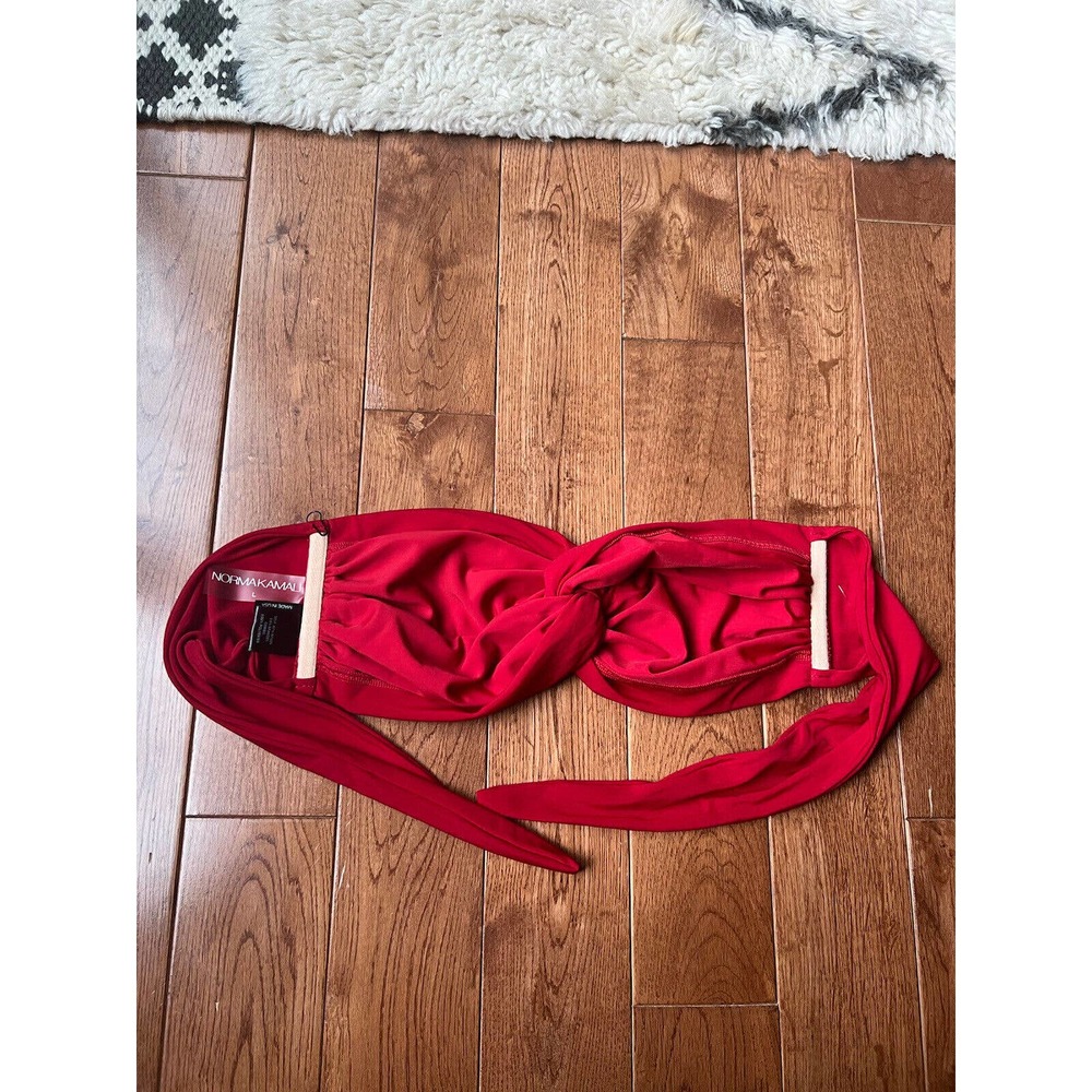 Norma Kamali Johnny D Swim Bandeau Bikini Top Red L Large - Picture 7 of 8